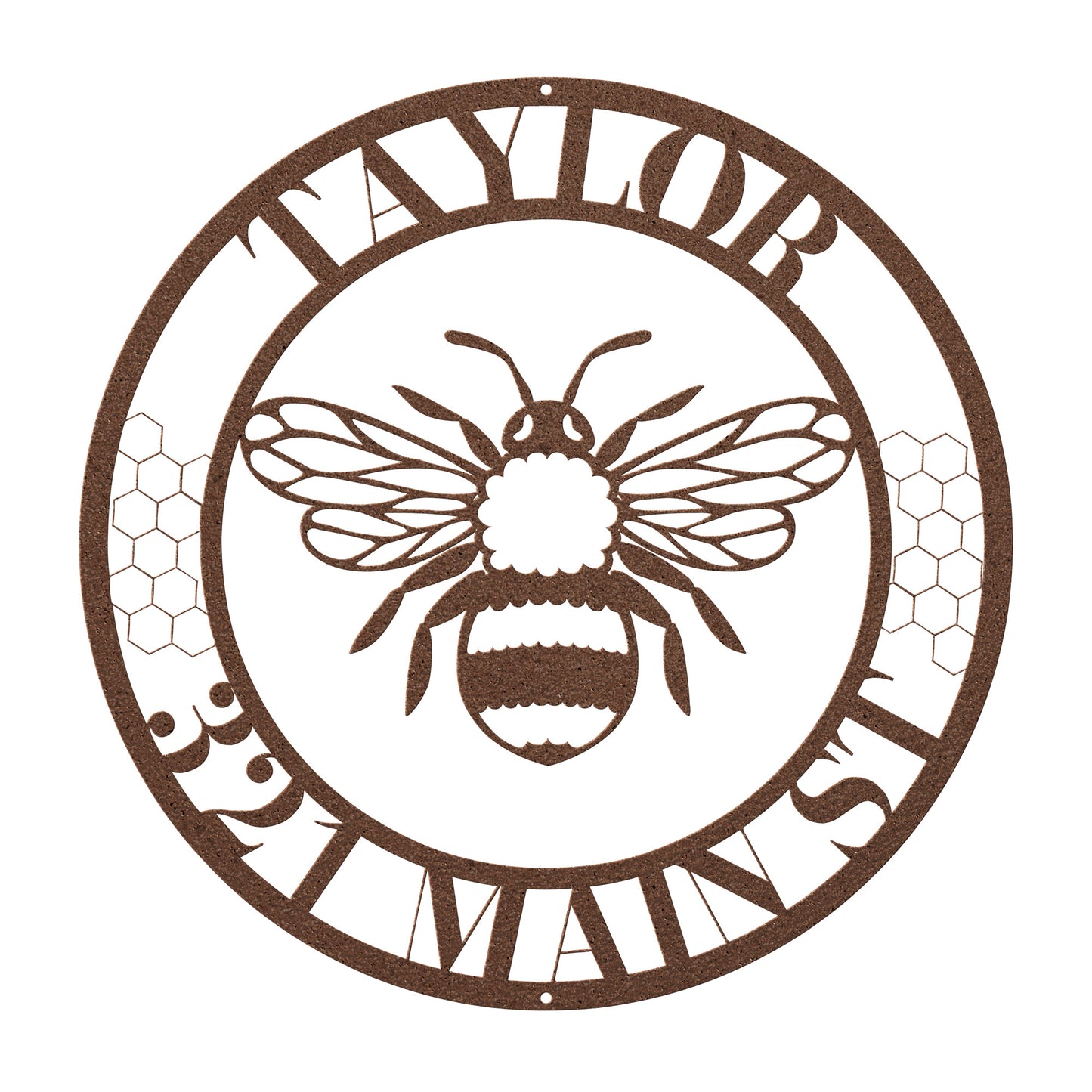 10128 - Bee Custom Name and Address Metal Sign