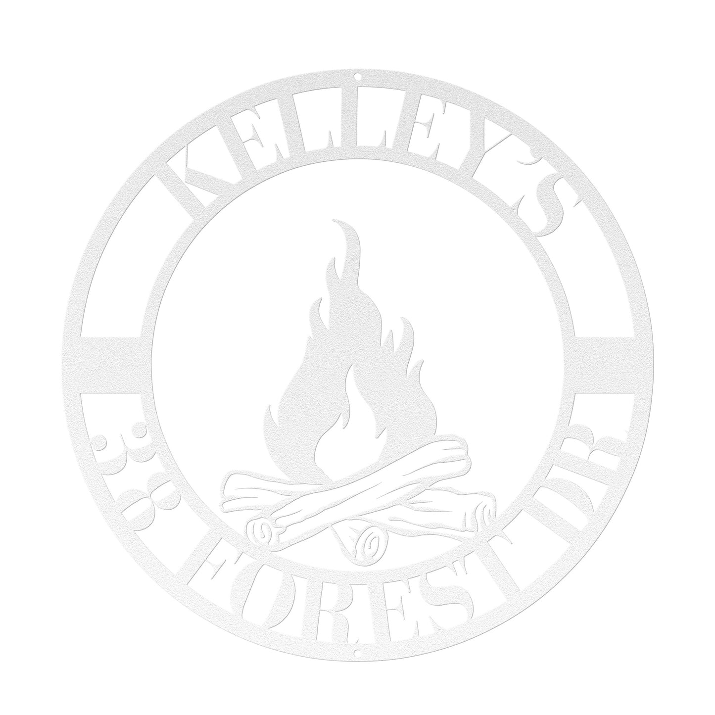 10046 - Campfire Custom Address Circular Metal Sign