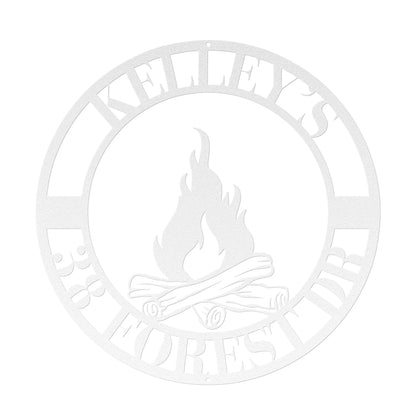 10046 - Campfire Custom Address Circular Metal Sign