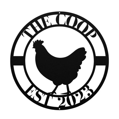 10123 - Chicken Coop Custom Circular Metal Sign