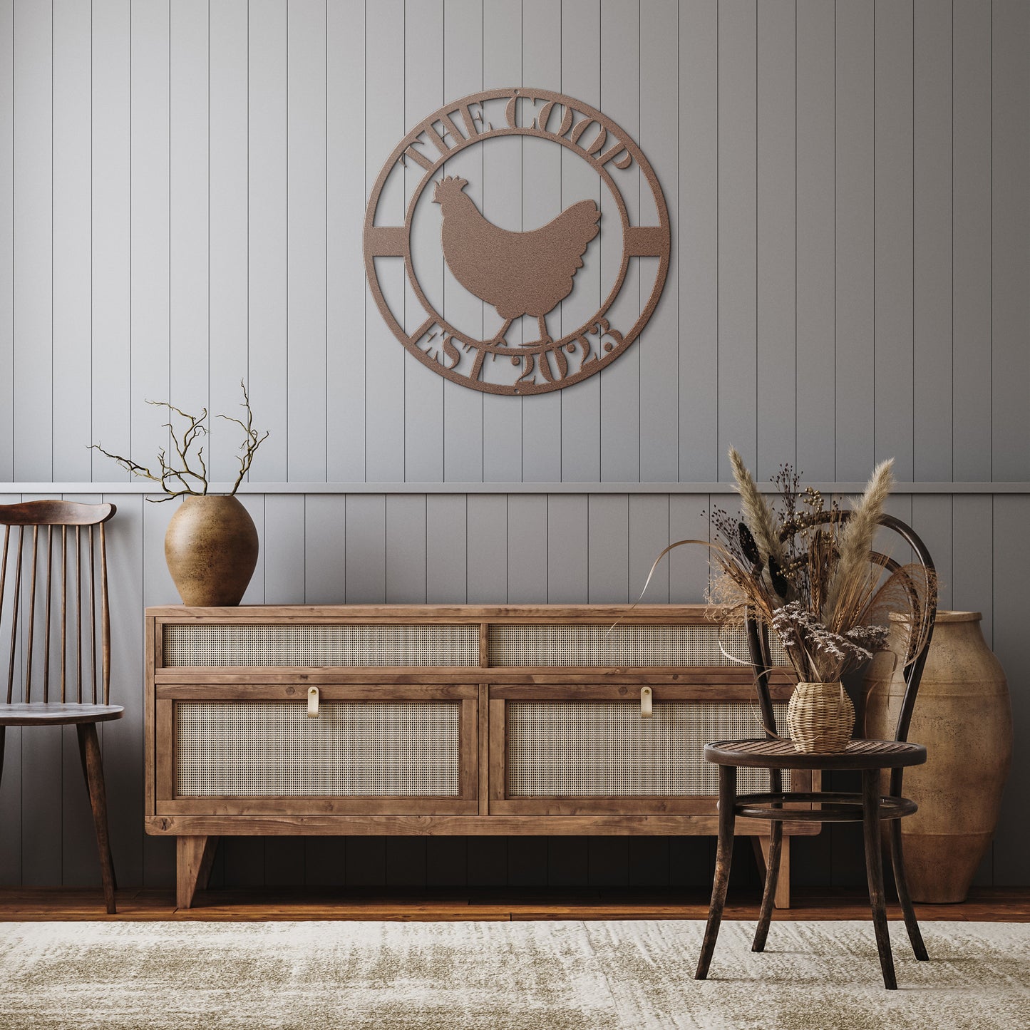 10123 - Chicken Coop Custom Circular Metal Sign