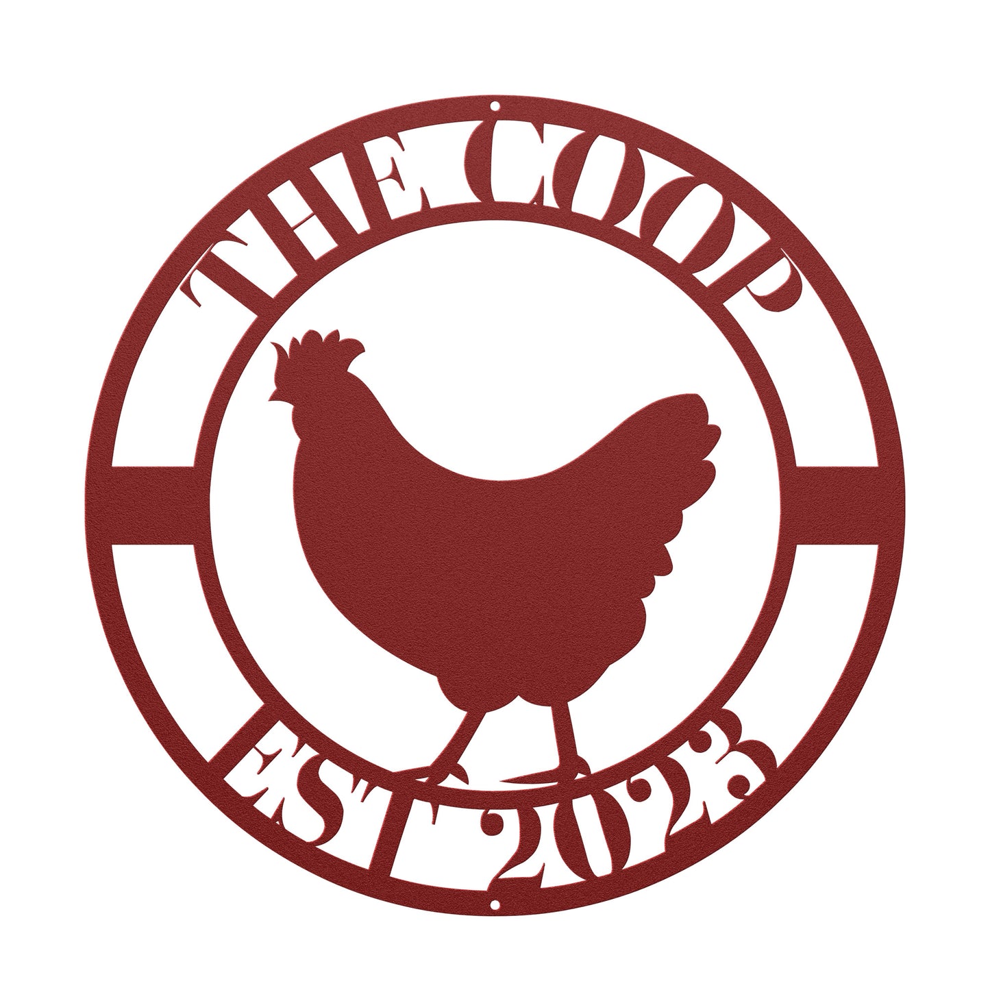 10123 - Chicken Coop Custom Circular Metal Sign