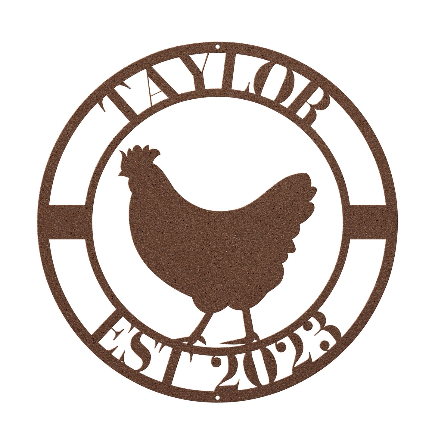 10182 - * Custom Chicken Family Established Metal Sign