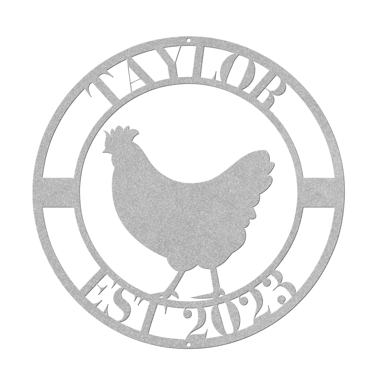 10182 - * Custom Chicken Family Established Metal Sign