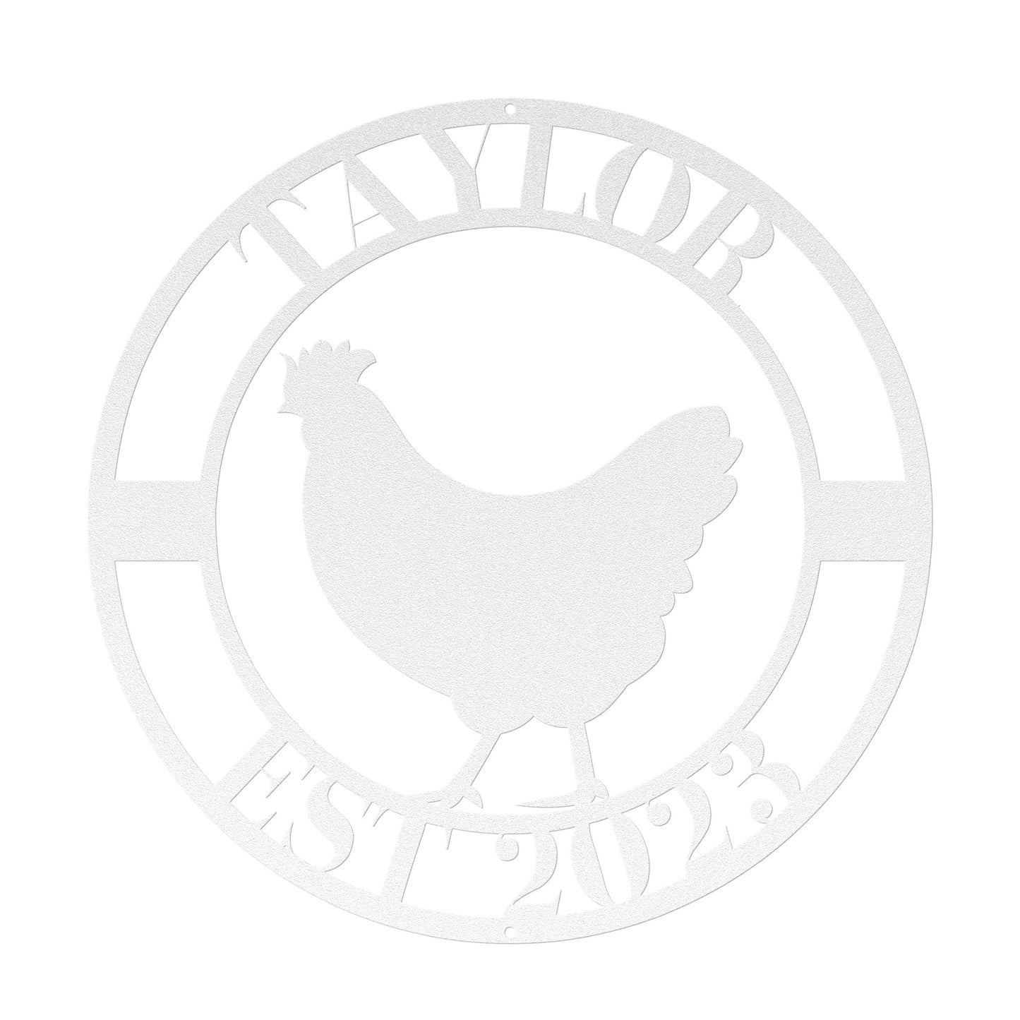 10182 - * Custom Chicken Family Established Metal Sign
