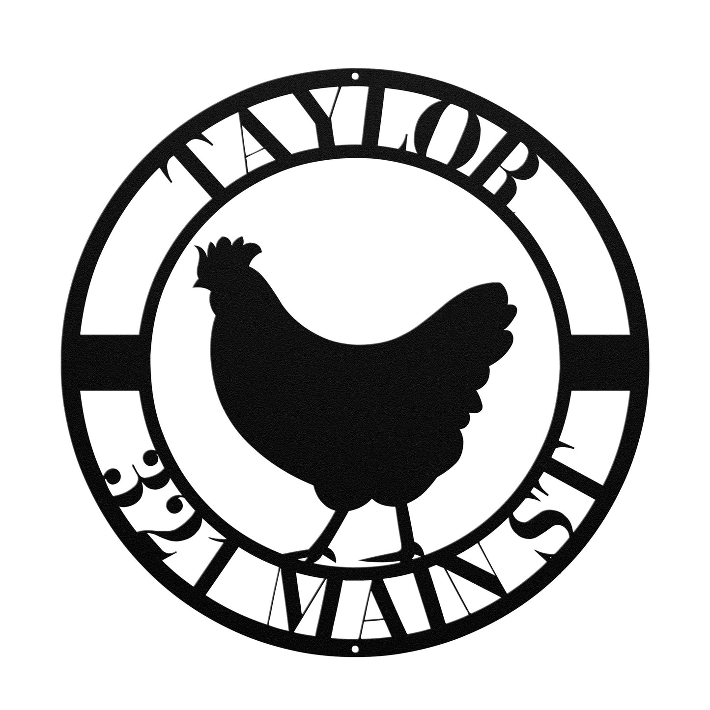10180 - * Custom Chicken Home Address Metal Sign