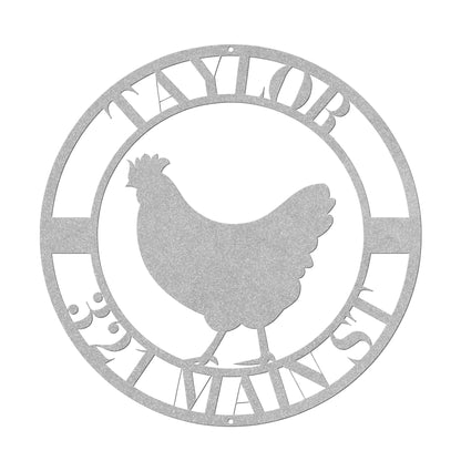 10180 - * Custom Chicken Home Address Metal Sign