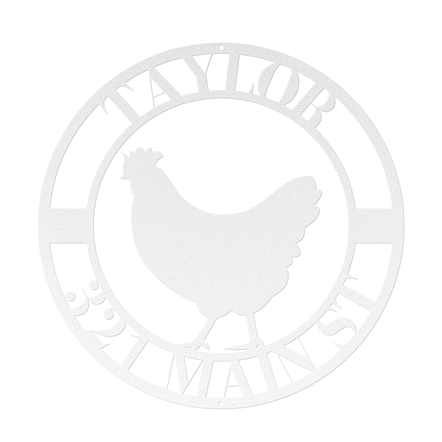 10180 - * Custom Chicken Home Address Metal Sign
