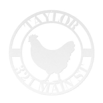 10180 - * Custom Chicken Home Address Metal Sign