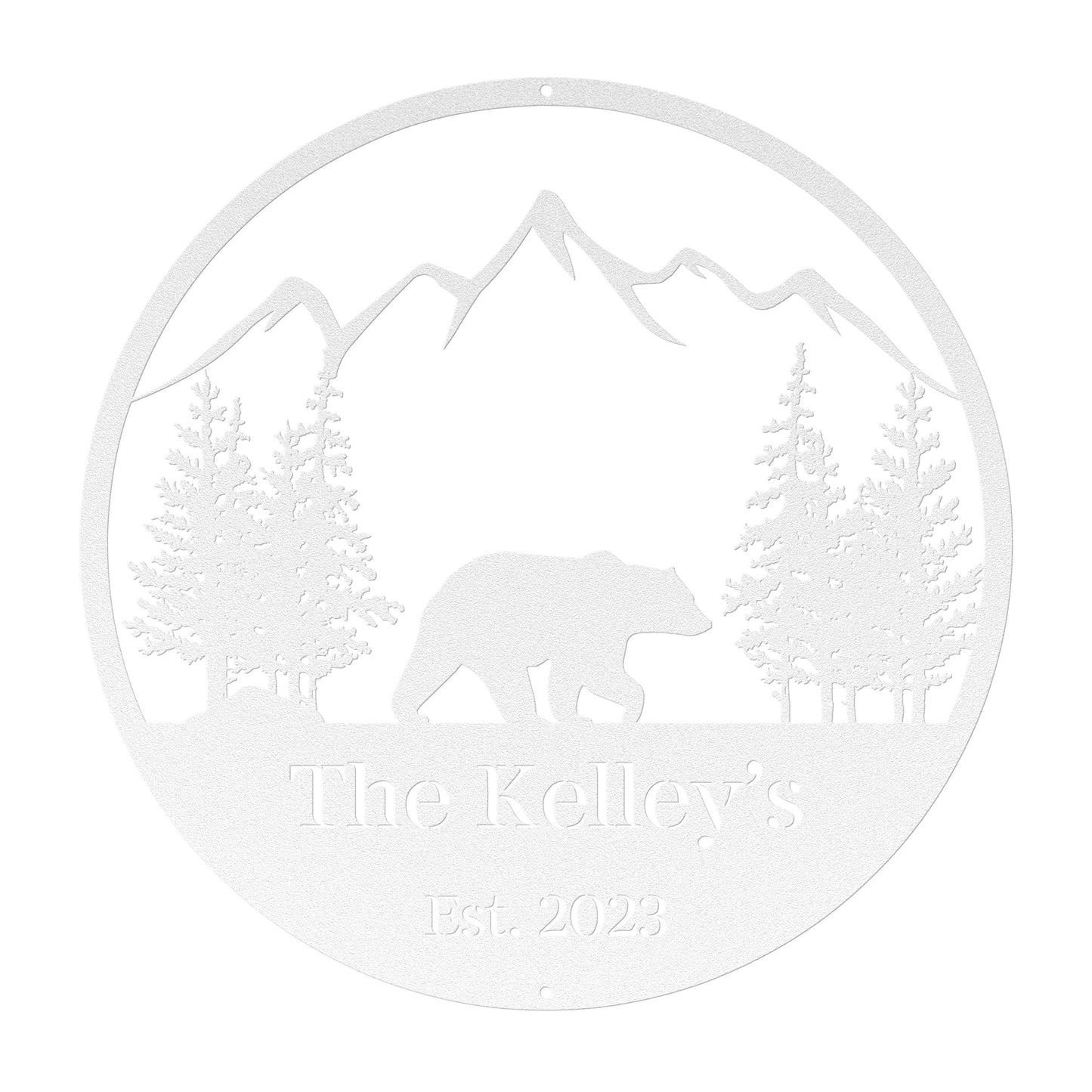 10114 - Circular Bear Forest Custom Metal Sign