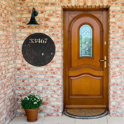 10105 - Desert Scene Custom Address Metal Sign