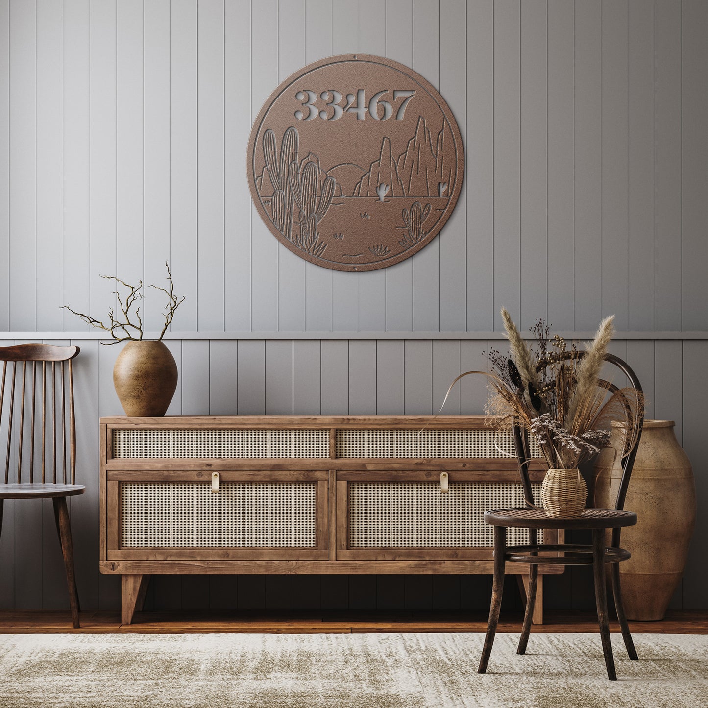 10105 - Desert Scene Custom Address Metal Sign