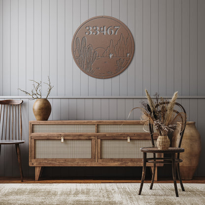 10105 - Desert Scene Custom Address Metal Sign