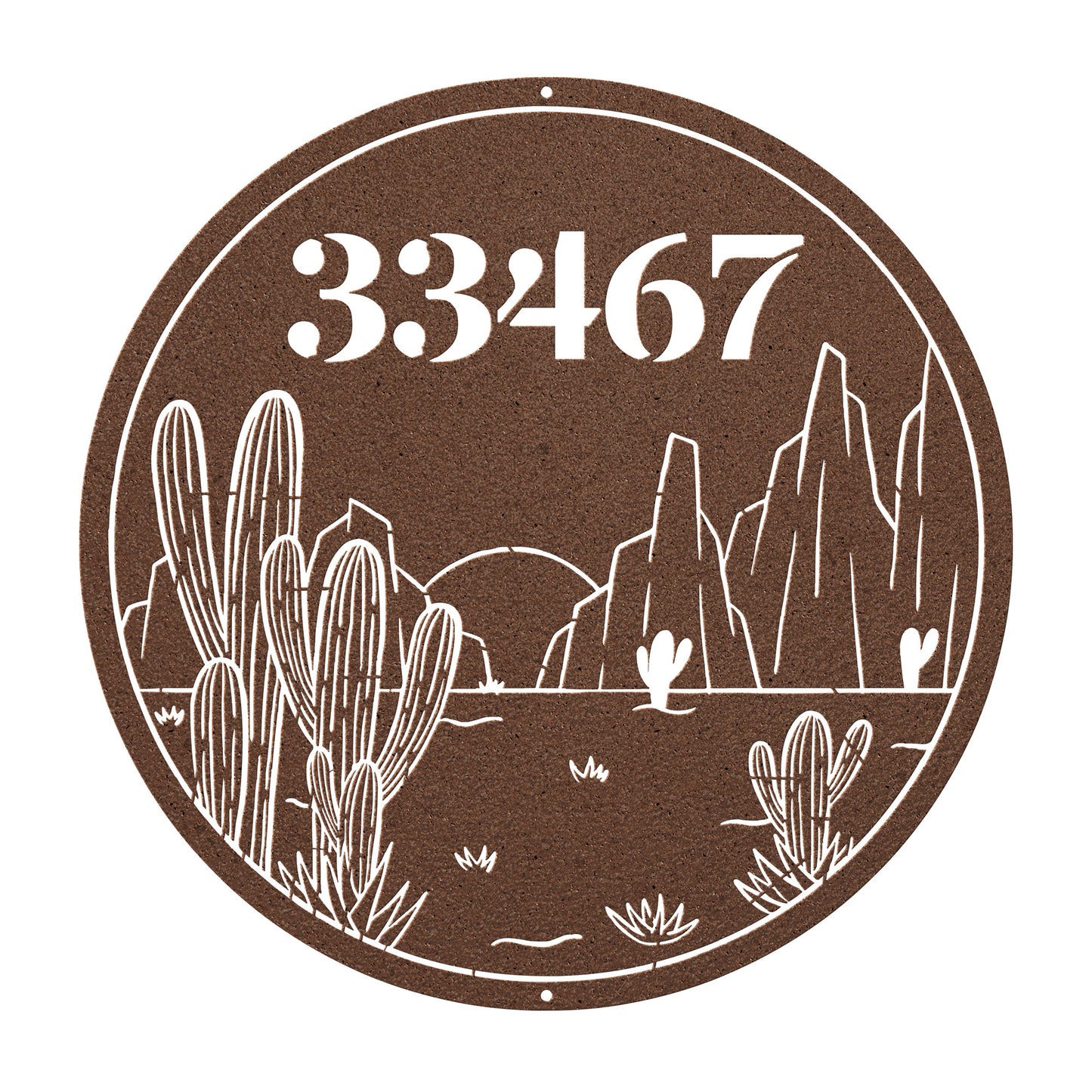 10105 - Desert Scene Custom Address Metal Sign