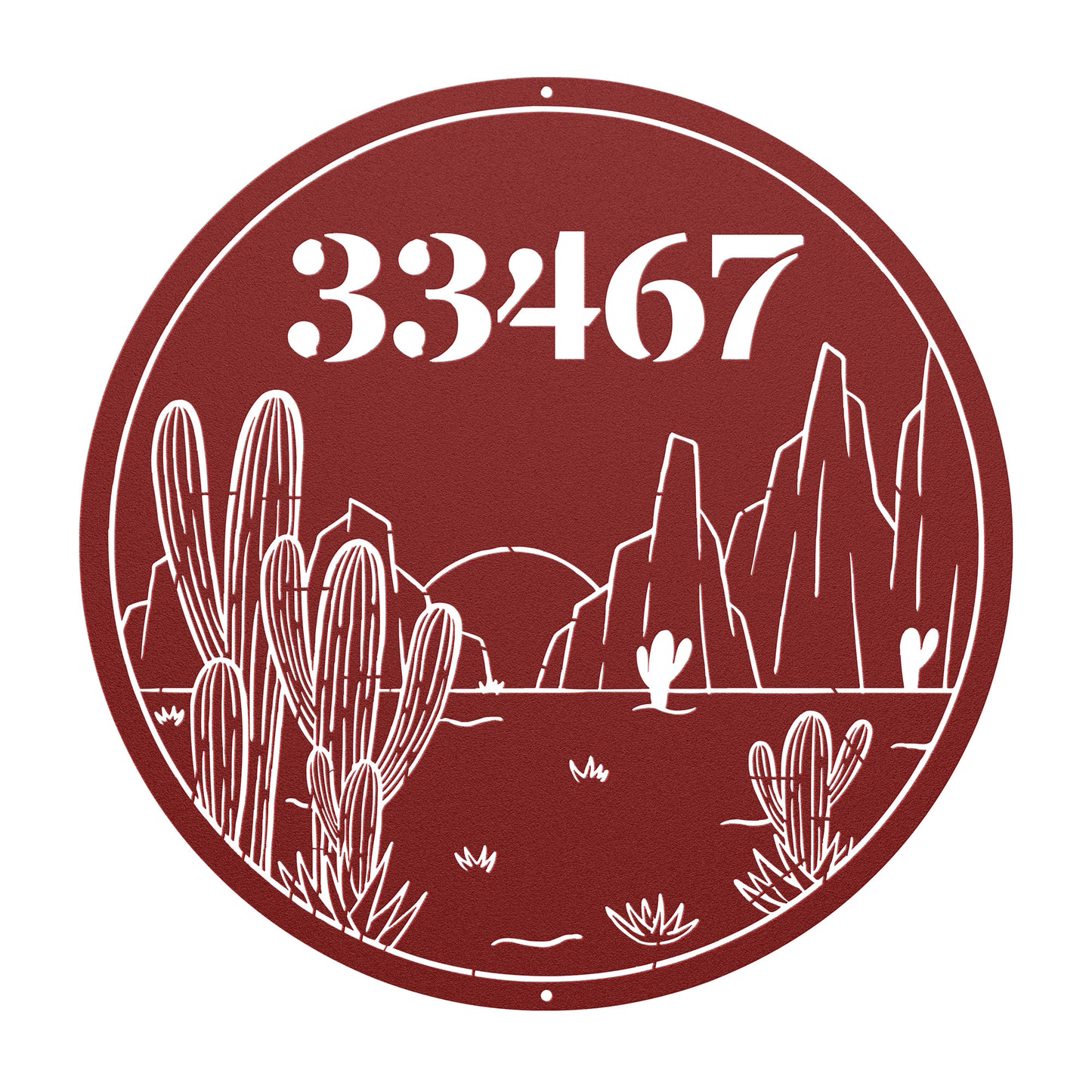 10105 - Desert Scene Custom Address Metal Sign