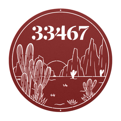 10105 - Desert Scene Custom Address Metal Sign