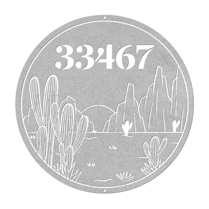 10105 - Desert Scene Custom Address Metal Sign