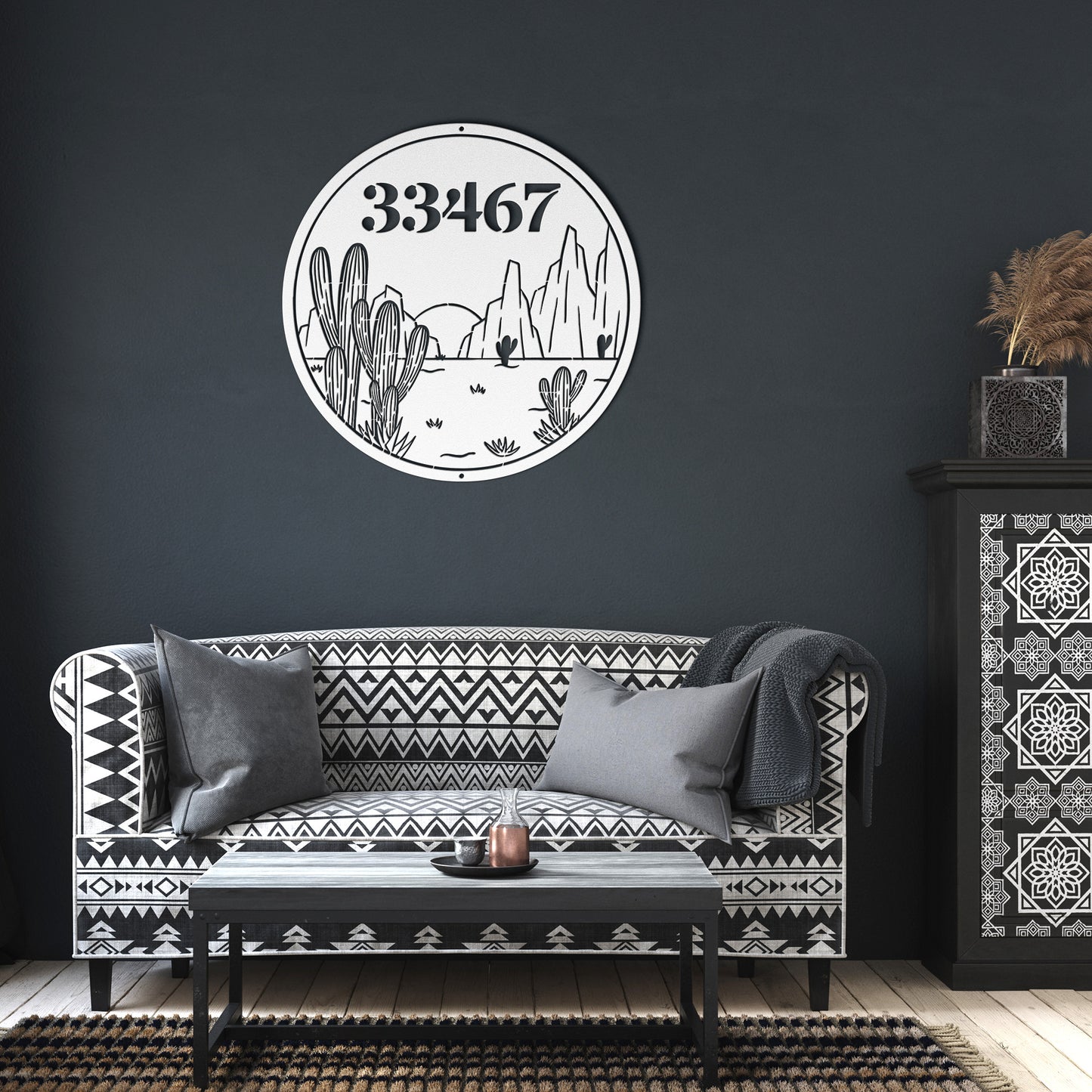 10105 - Desert Scene Custom Address Metal Sign