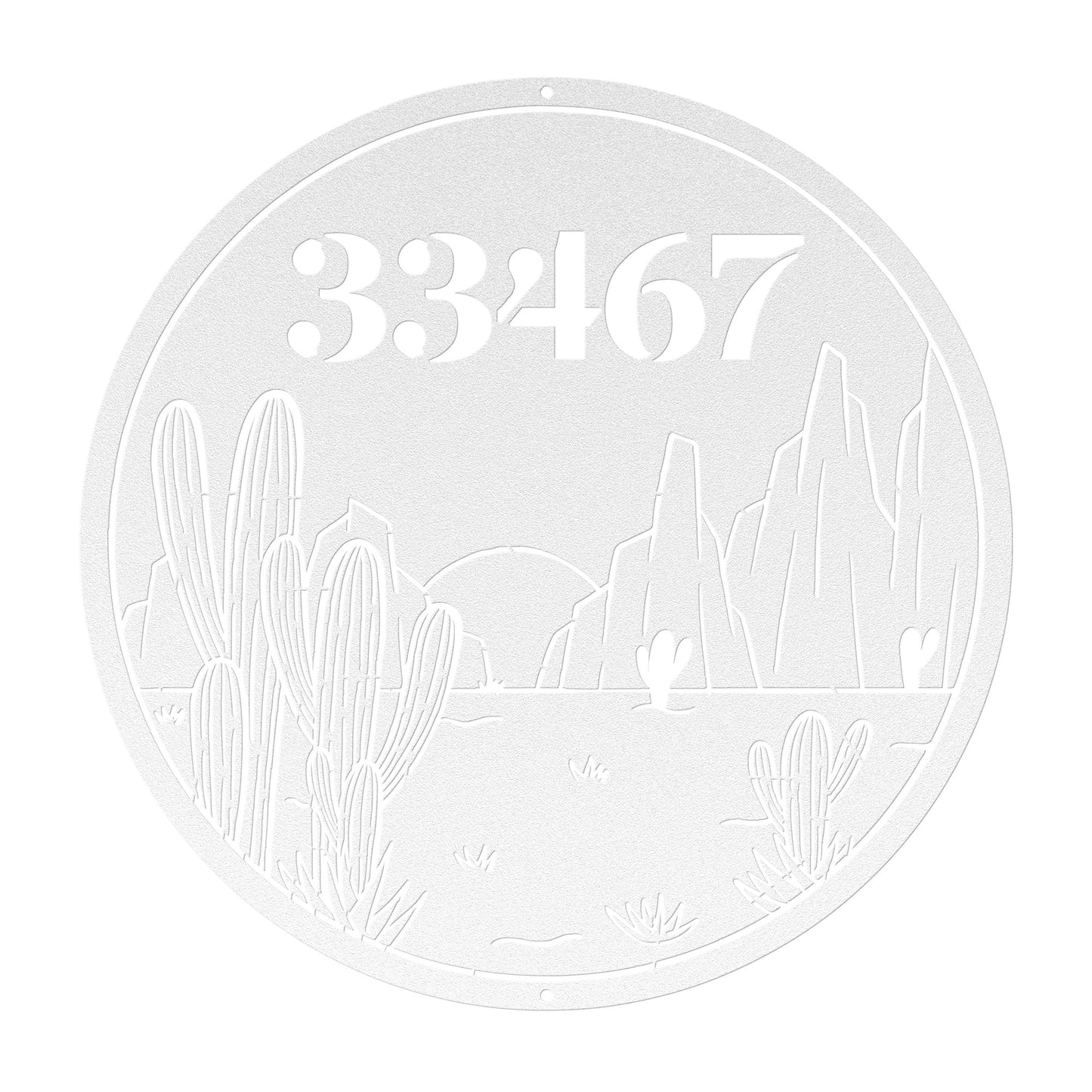 10105 - Desert Scene Custom Address Metal Sign