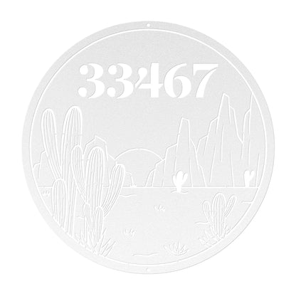 10105 - Desert Scene Custom Address Metal Sign