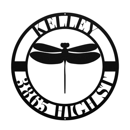 10103 - Dragonfly Circular Custom Address Sign