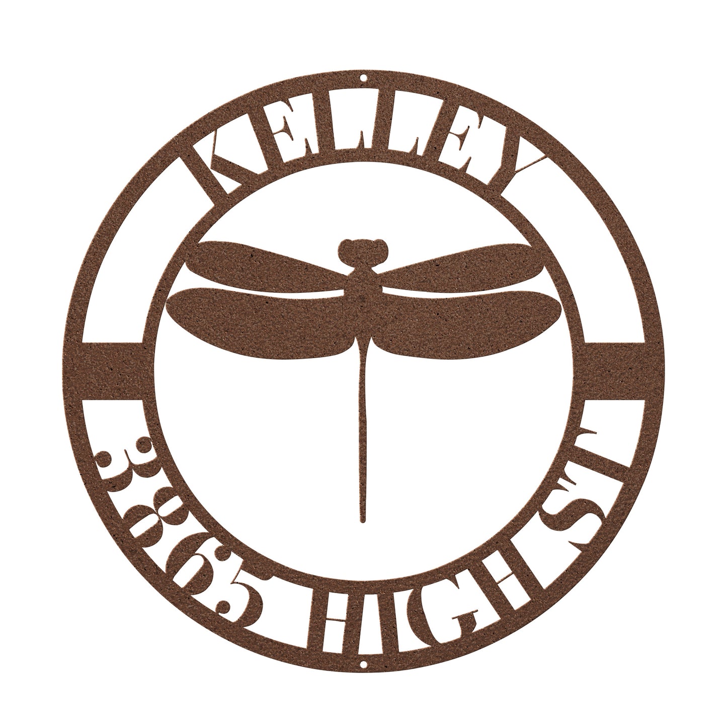 10103 - Dragonfly Circular Custom Address Sign