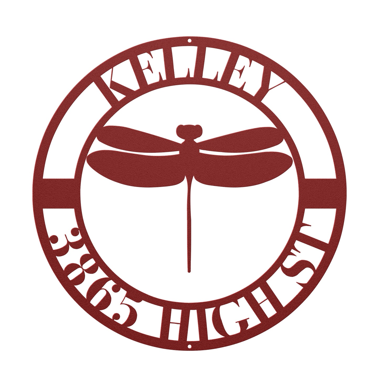 10103 - Dragonfly Circular Custom Address Sign