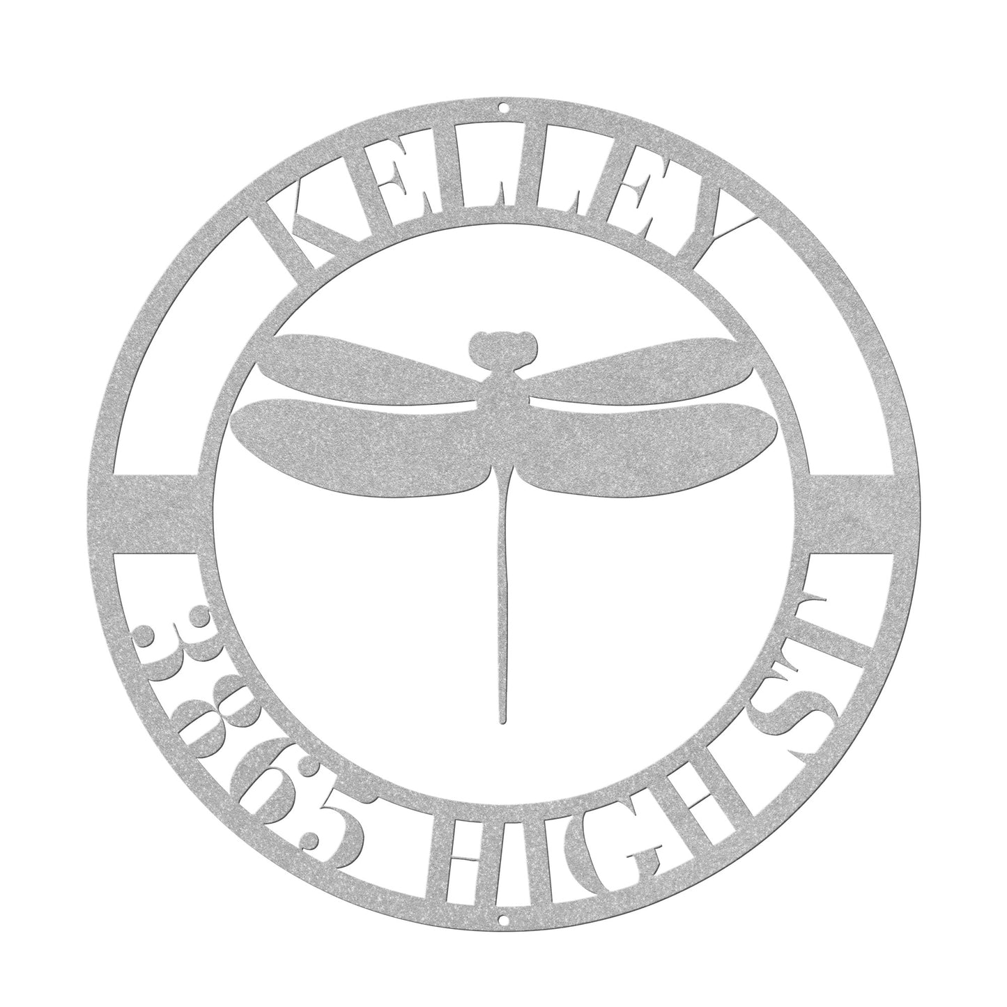 10103 - Dragonfly Circular Custom Address Sign
