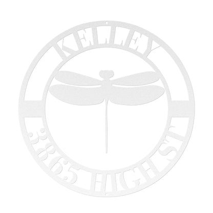 10103 - Dragonfly Circular Custom Address Sign