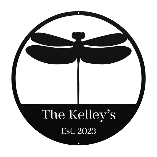 10102 - Dragonfly Circular Custom Family Sign