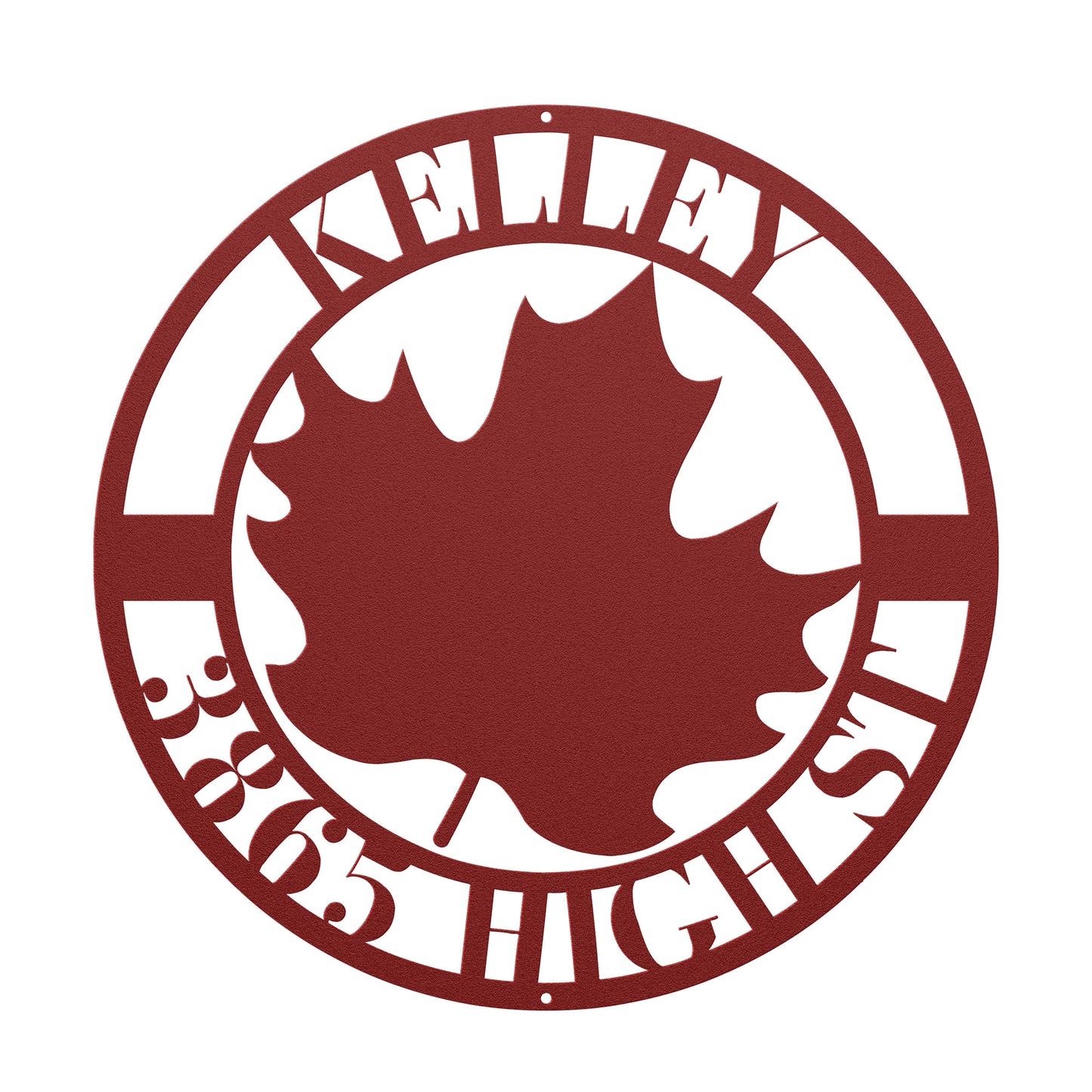 10100 - Fall Leaf Circular Custom Address Sign