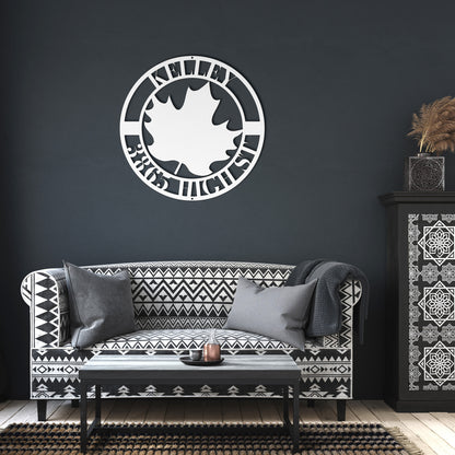 10100 - Fall Leaf Circular Custom Address Sign