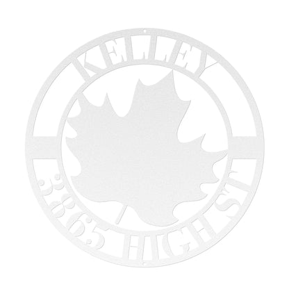 10100 - Fall Leaf Circular Custom Address Sign