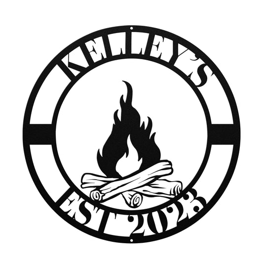 10045 - * Custom Family Campfire Metal Sign