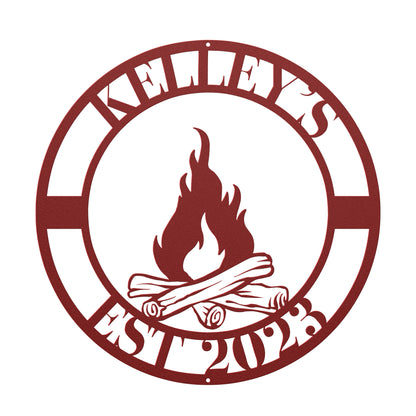 10045 - * Custom Family Campfire Metal Sign