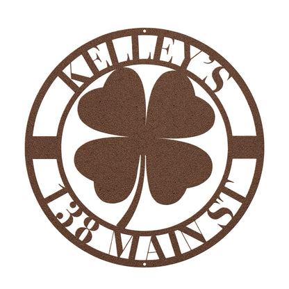 10032 - * Custom Four Leaf Clover Family Address Sign