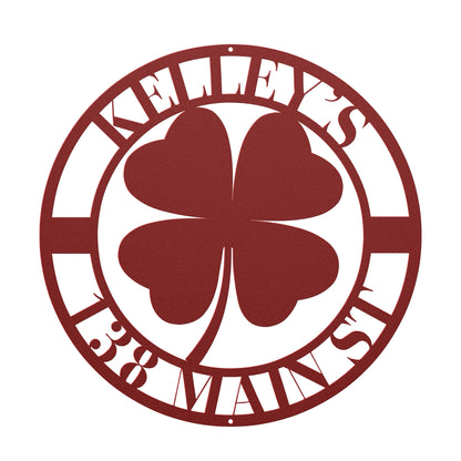 10032 - * Custom Four Leaf Clover Family Address Sign
