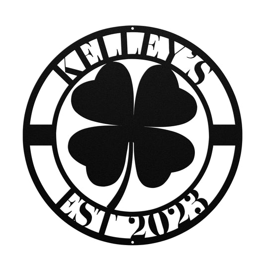 10031 - * Custom Four Leaf Clover Family Metal Sign