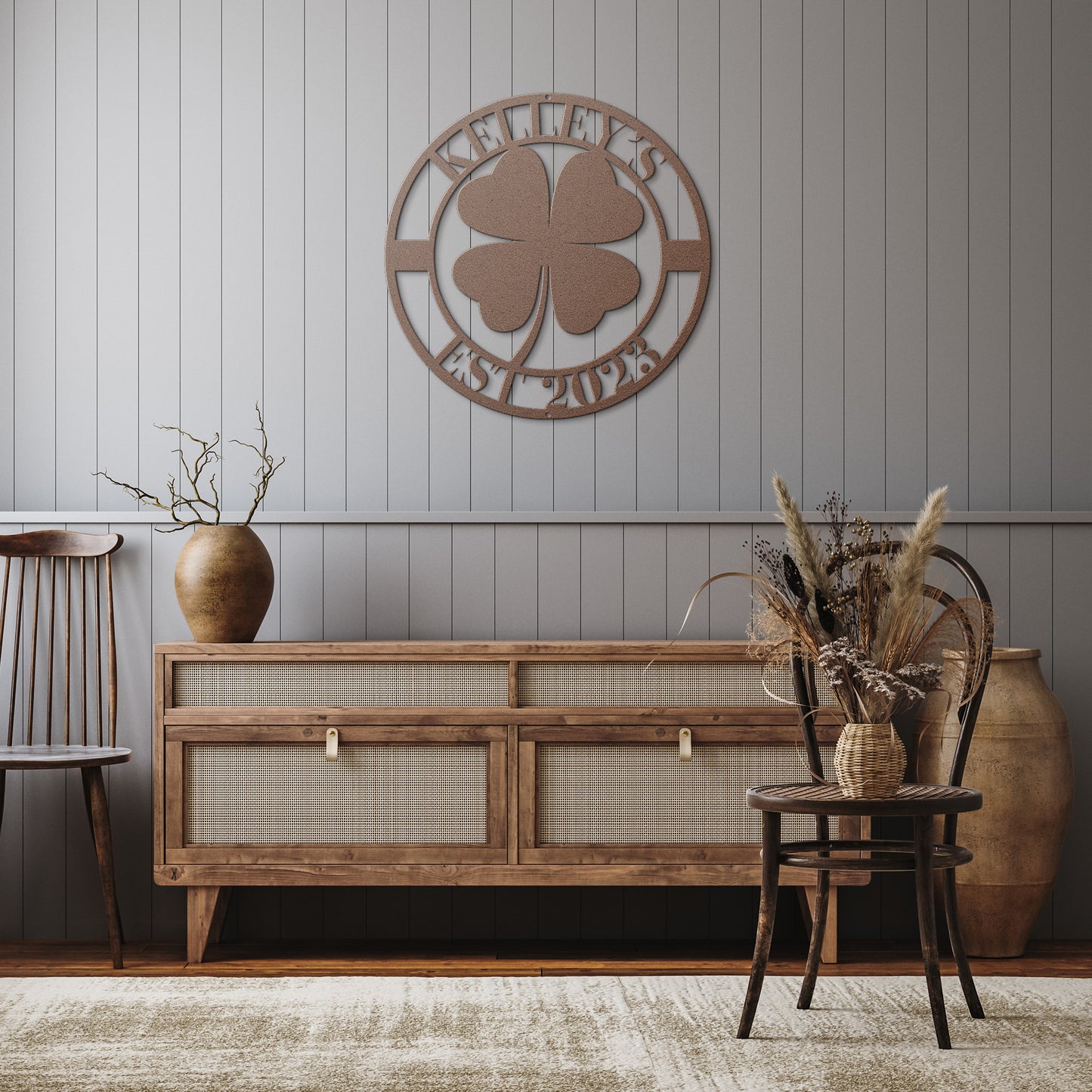 10031 - * Custom Four Leaf Clover Family Metal Sign