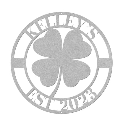 10031 - * Custom Four Leaf Clover Family Metal Sign