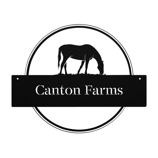 10008 - * Custom Grazing Horse Farm Sign