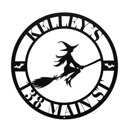 10033 - * Custom Halloween Witch Address Sign