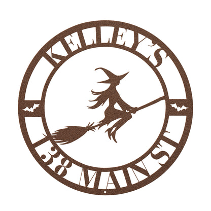 10033 - * Custom Halloween Witch Address Sign
