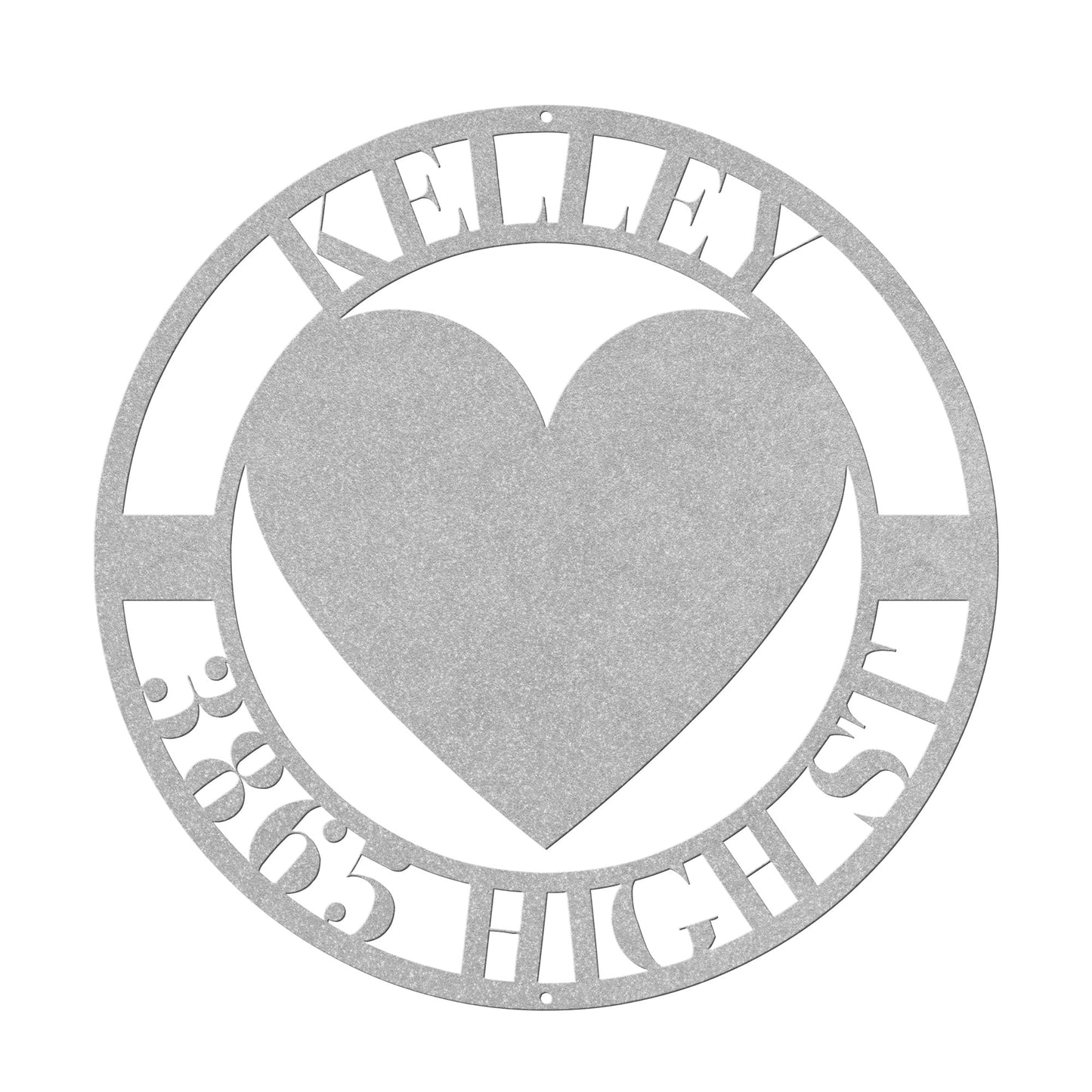 10174 - * Custom Heart Circular Address Sign