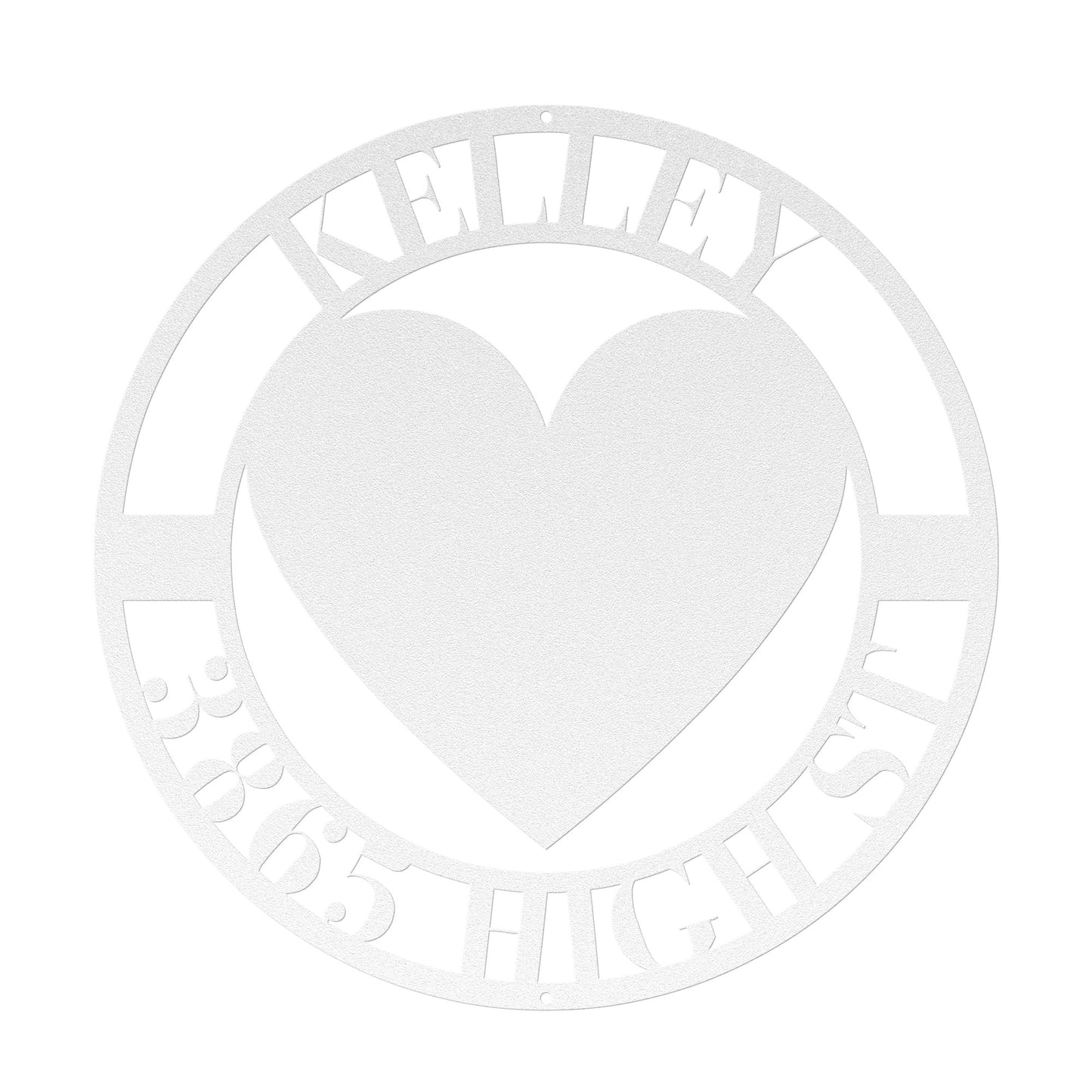 10174 - * Custom Heart Circular Address Sign