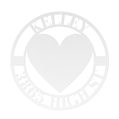 10174 - * Custom Heart Circular Address Sign