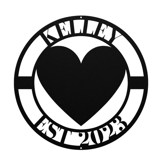 10173 - * Custom Heart Circular Family Sign