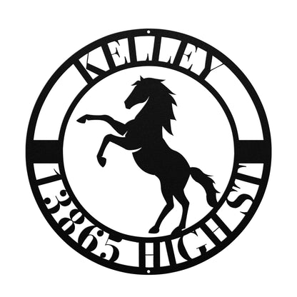 10020 - * Custom Horse Family Address Sign