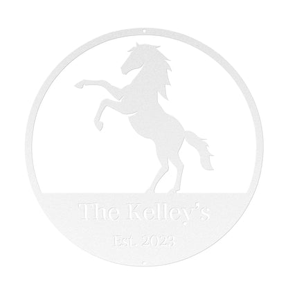10019 - Horse Custom Family Circular Metal Sign