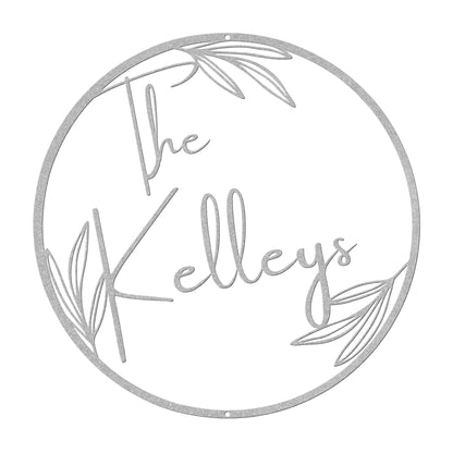 10041 - * Custom Leaf Family Name Circular Sign